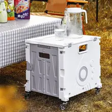 軽量折りたたみ式ハンドル付きショッピングカート【キャンプ・アウトドア用・荷物運びに最適】