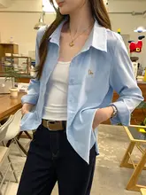 フランス風の魅力的なラグラン長袖シャツ【美しい刺繍】