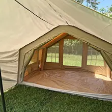 厚手の600Dオックスフォード生地使用！防風防雨のインフレータブルテント【屋外キャンプ用・日よけ付き】