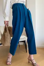 高品質！ハイウエスト・スリムフィットのハーレンパンツ【春夏用・九分丈】