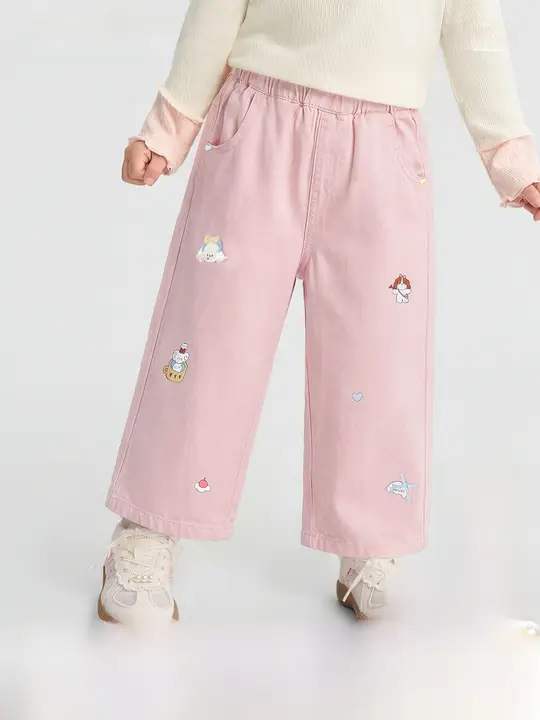 デニムパンツ キッズ ガールズ ストレートシルエット 秋物 「Balabala」