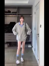 スウェットシャツ 女性 アウトドア 春秋 グレー オーバーサイズ ゆったり カジュアル