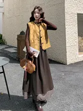 新中式デザインの盤扣付きベスト【女性用・秋季・レトロ・高級感】（セットアップ対応）