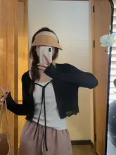 軽やかなデザイン！薄手開衿カーディガン【長袖・UVカット・秋用】