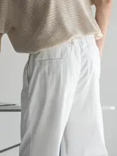 ビジネスカジュアル メンズパンツ【白色・快適なクール感・ウェストゴム】