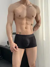 男性用平角パンツ【中低腰・無地・コットンリブ・快適・通気性】（セットアップ対応）