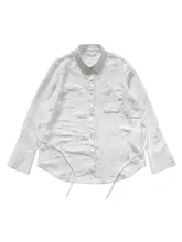 嬉遊記デザインのフリル付きリボンシャツ【女性用・長袖・重ね着に最適】