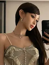 ChiclyNana ドロップ型ジルコンピアス【フランス風・高級感・ユニークデザイン】