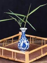 景徳鎮製 青花瓷ミニ花瓶【デスクトップ装飾用・特小サイズ】