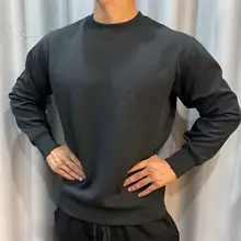 秋冬用 裏起毛 無地 カジュアル メンズ スポーツウェア【保温・長袖・大きいサイズ・ラウンドネック】