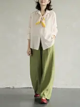 リネン製 パンツ【薄手・直筒・ゆったりしたデザイン・カジュアル】（セットアップ対応）