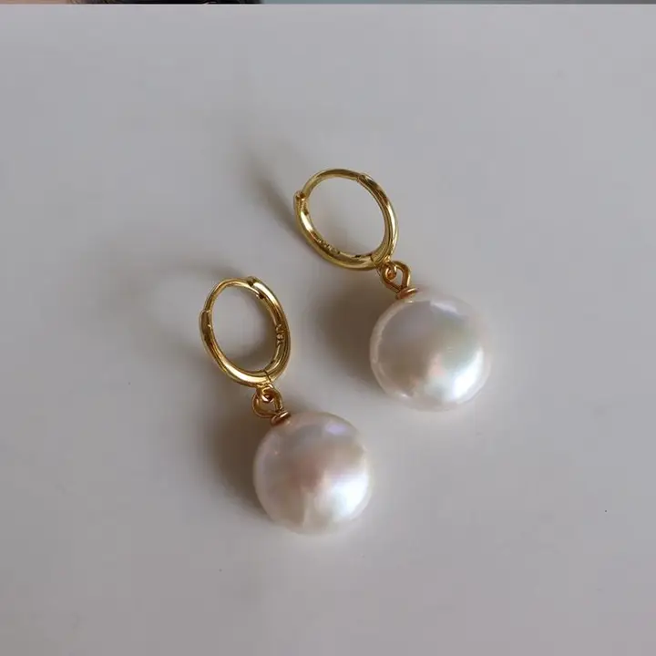 S925純銀製 天然バロックパールイヤリング【軽やかな高級感・耳掛けタイプ】