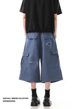 デザイン性重視のダメージ加工カーゴショートパンツ【ストリートスタイル・フィット・七分丈】