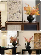 花瓶 花器 持ち手付き セラミック ヴィンテージ 上品 水栽培 ドライフラワー リビング オフィス 卓上 インテリア オブジェ