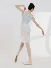 バレエダンスウェア【フリル付き・花柄・メッシュ素材・ワンピース】