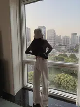 リネンデニムパンツ【ストレートシルエット・重厚感・洗い加工】