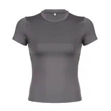 半袖Tシャツ 女性 シンプルスタイル カラーバリエーションあり タイトフィット