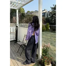 カジュアルなデザインのデニムジャ  ケットとパンツ【アメリカンテイスト・ワイドフィット・ショートスタイル】（セットアップ対応）