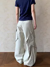 デザイン性の高いツータックワイドパンツ【男女兼用・カジュアル・機能的ポケット】（セットアップ対応）