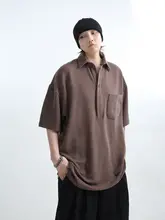 男女兼用 オーバーサイズ 無地短袖ポロシャツ【肌理のある柔らかな質感】