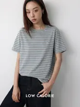 春夏向け ストライプ クルーネック 半袖Tシャツ【極上の柔らかさ】