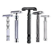 銅製ハンドル ステンレスのヴィンテージひげ剃り 二重刃 カミソリ 手動 ドイツ製