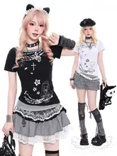 レトロアニメキャラクターデザインの半袖Tシャツ【軽やかでシルエットを美しく見せる】（セットアップ対応）