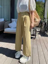 夏用 レディース ワイドパンツ【ハイウエスト・フィット・九分丈】