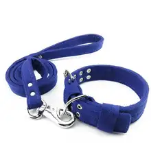 中型・大型犬用 コットン製カラー＆リードセット【散歩用・ゴールデン・ハスキー対応】