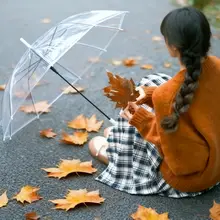 透明な長柄雨傘【手動・男女兼用・高いデザイン性】