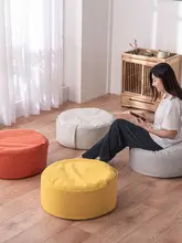 丸型 厚手コットン麻座布団【リビングや和室用・畳対応】