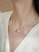 天然玉髓と淡水真珠の和田玉ネックレス【女性用・ロングチェーン・繊細なデザイン】