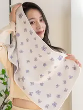 小花柄の純綿タオル【柔らかい・吸水性あり・家庭用】