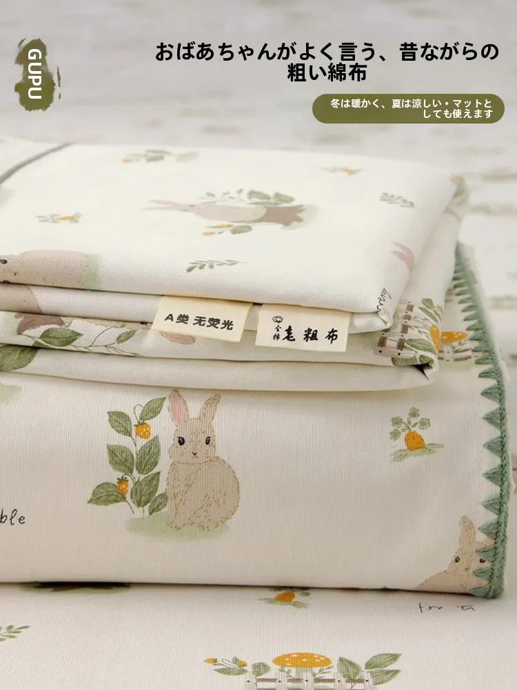 厚手純綿老粗布ベッドシーツ：夏用・学生寮対応の白鶴綿使用セットの実用性とサイズ対応