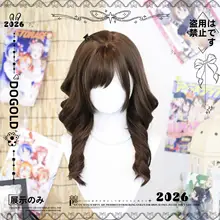 ロリータスタイルのナチュラルウェーブウィッグ【斜めバング・全頭用】