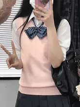 鬼鬼家 JK制服 ニットベスト【無地・プルオーバー・学院スタイル】