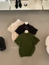 ハイネックニットセーター【半袖・カジュアル・女性用】