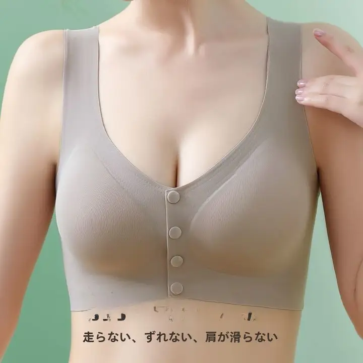 大人女性用 ノンワイヤー前開きブラジャー【レース・ゆったりサイズ・夏用・ノースリーブ】