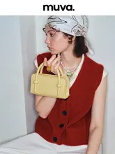 MUVA 斜め掛けスマホポーチ【赤・本革・小型・女性用】