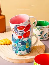 Tlife バirds 大容量 マグカップ【北欧デザイン・陶器製・カラフル釉薬】