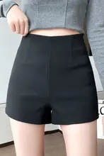 黒のスーツショートパンツ【ハイウエスト・Aライン・フィット】（セットアップ対応）