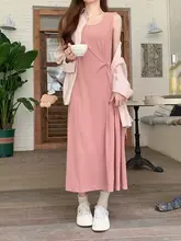 デザイン性のある後ろスリットの防晒シャツ【ウエストマーク・タイトシルエット・ノットテールワンピース  】