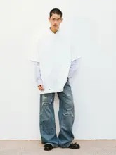 ヴィンテージ風ウォッシュ加工柔らかいルーズフィット半袖Tシャツ