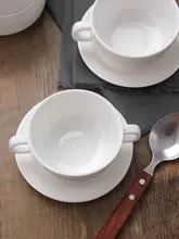 スープボウル スープカップ 取っ手付き ボーンチャイナ 茶碗蒸し器 デザート サラダ 耐熱
