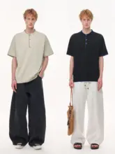 フィット ヘンリーネック ティーシャツ【クラシックデザイン・半袖】