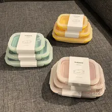 ミニ折りたたみ可能な食品用シリコンランチボックス【フルーツ・野菜用・保存容器】