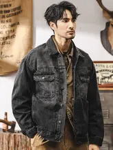 アメリカンビンテージ風 デニムジャケット【春秋用・ウオッシュ加工・工房デザイン】