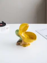 クリエイティブな陶器のペリカンキー皿【玄関用・フルーツ皿・石鹸置き・収納インテリア】