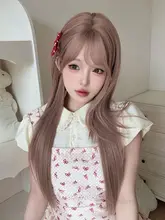 ロングウィッグ【層次感あるストレート・可愛いラブリー風・フルウィッグ・春の雰囲気】（セットアップ対応）