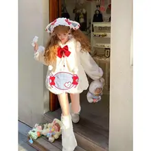 可愛らしいデザインのウールコート【冬用・保温・ロリータスタイル】